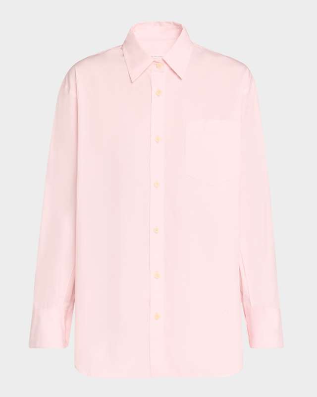 Oversized Button-Down Tunic Shirt